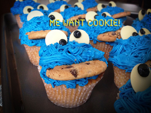 Cookie Monster Birthday Cupcakes!