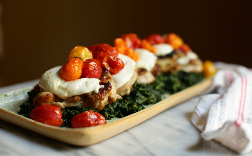 Mozzarella Chicken with Blistered Tomatoes
